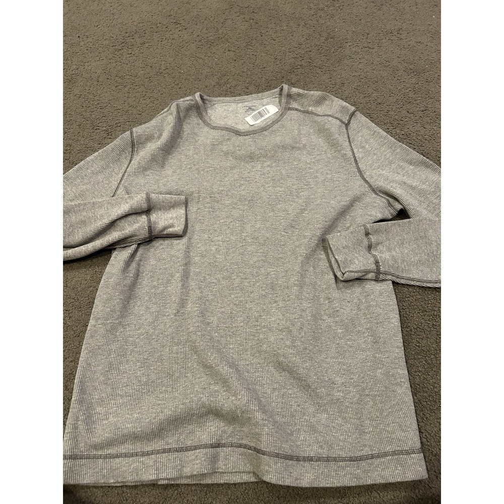 Lands End‎ Shirt Mens Extra Large XL Gray Thermal Knit Long Sleeve